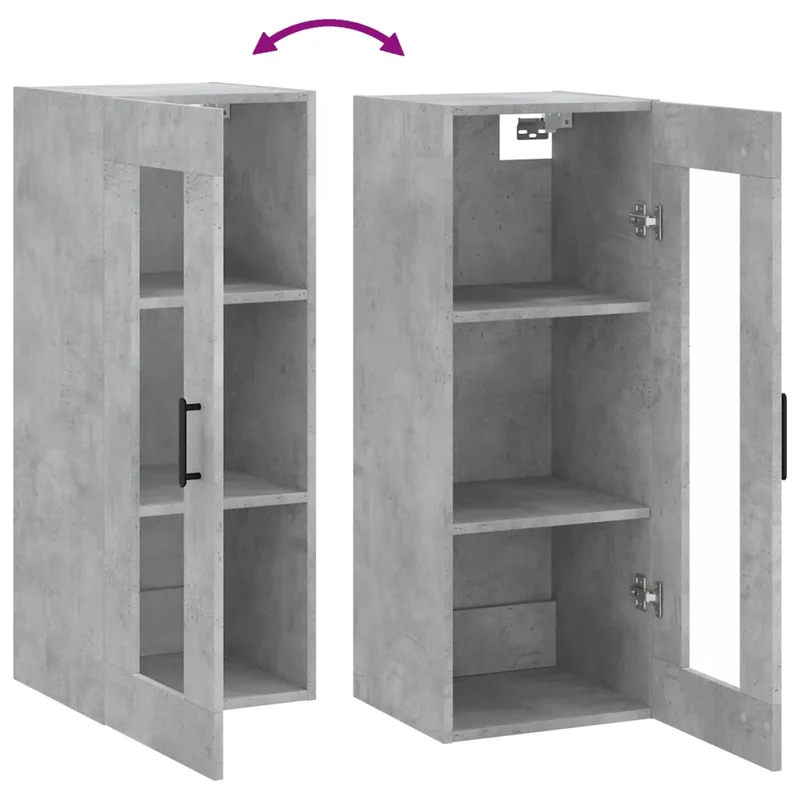 Armoire murale design intemporel grande capacité 34,5 x 34 x 90 cm en bois gris béton 02_0048687