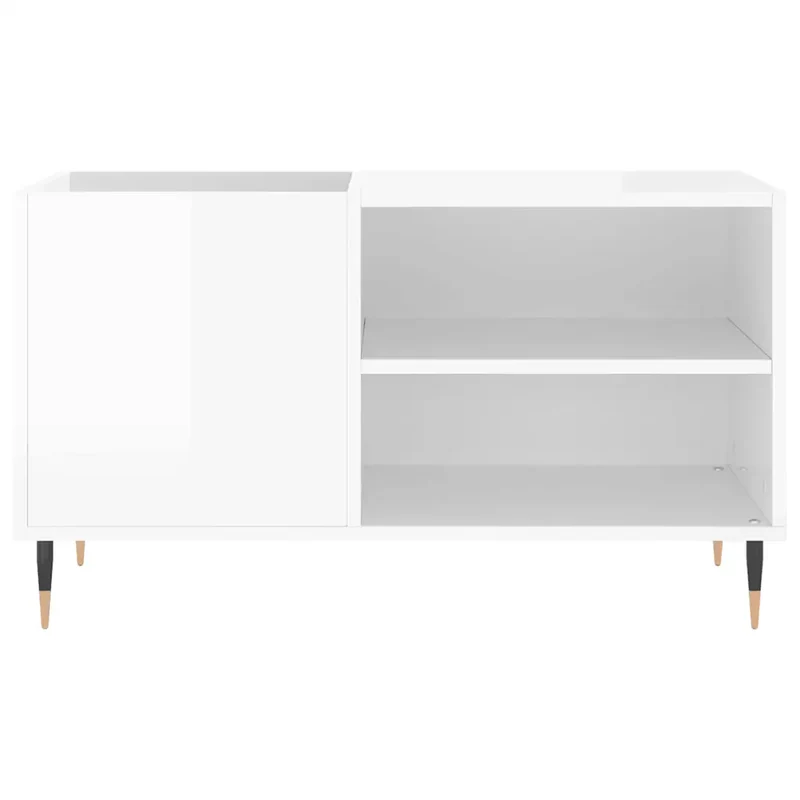 Armoire à disques pratique et classique 85 x 38 x 48 cm en bois d'ingénierie blanc brillant 02_0049102