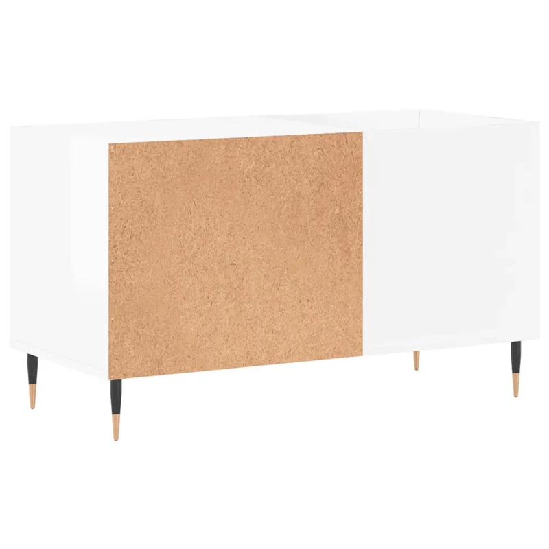 Armoire à disques pratique et classique 85 x 38 x 48 cm en bois d'ingénierie blanc brillant 02_0049102