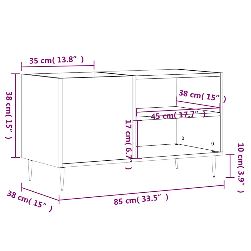 Armoire à disques pratique et classique 85 x 38 x 48 cm en bois d'ingénierie blanc brillant 02_0049102