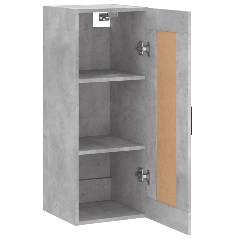 Armoire murale design intemporel avec 3 compartiments 34,5 x 34 x 90 cm en bois d'ingénierie gris béton 02_0048954