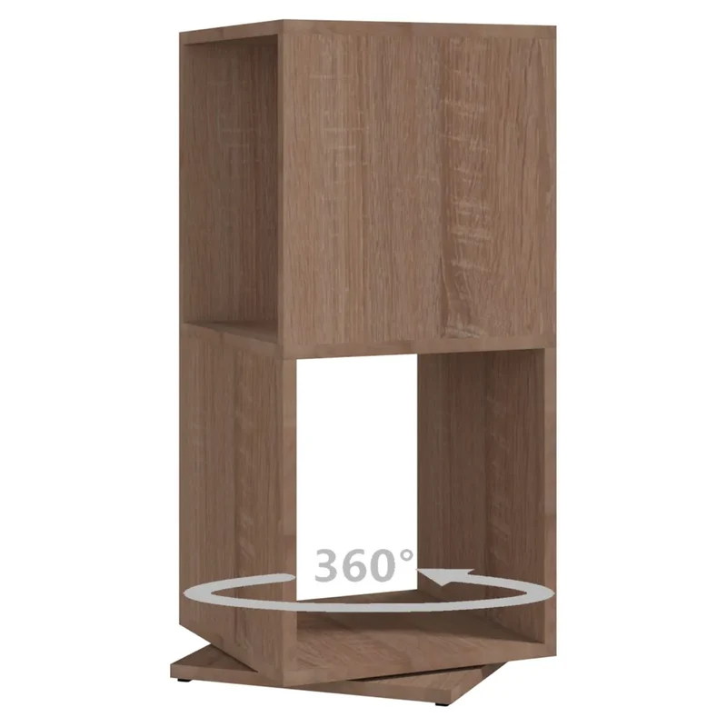 Armoire rotative 34,5 x 34,5 x 75,5 cm pratique gain de place style moderne en bois d'ingénierie chêne sonoma 02_0046976