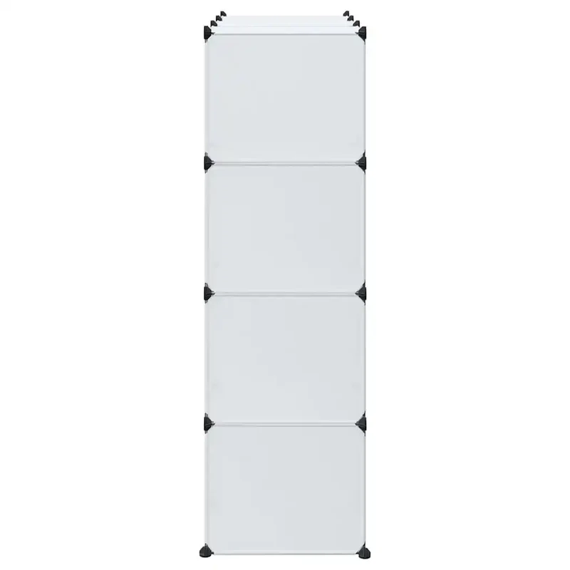 Armoire modulaire 9 compartiments rangement élégant chambre salon 109 x 36,5 x 143 cm en plastique blanc 02_0046220