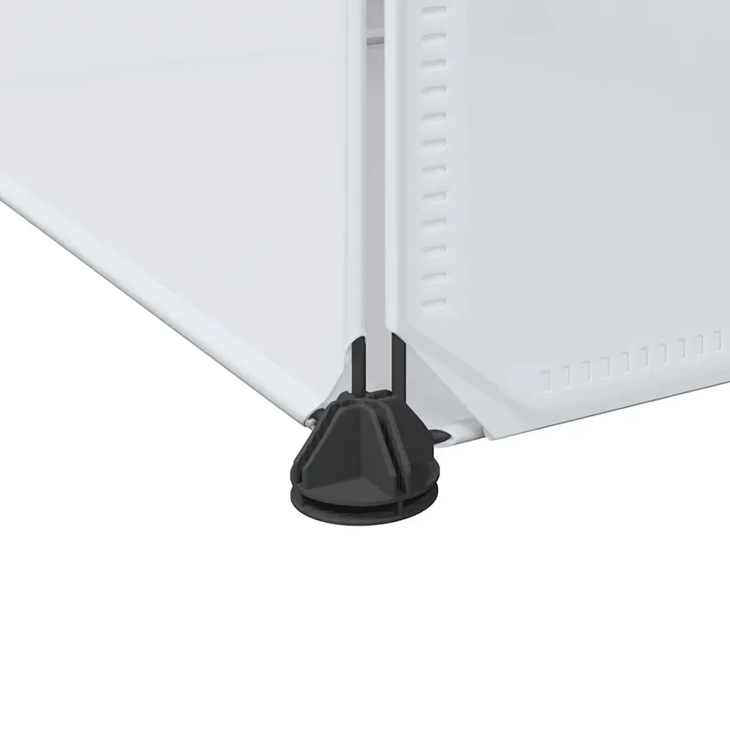 Armoire modulaire 9 compartiments rangement élégant chambre salon 109 x 36,5 x 143 cm en plastique blanc 02_0046220