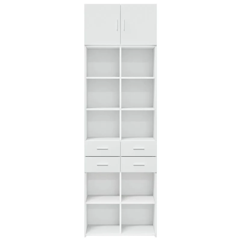 Armoire de rangement haute moderne espace optimiser 70 x 42,5 x 225 cm en bois d'ingénierie blanc 02_0055586