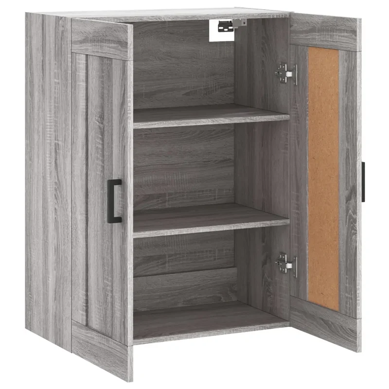 Armoire murale design moderne espace de rangement 69,5 x 34 x 90 cm en bois d'ingénierie gris 02_0048917