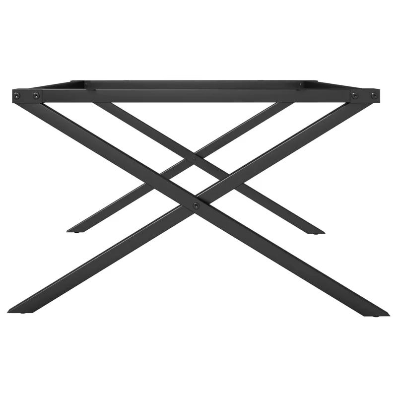Pieds de table basse cadre en X 80 x 70 x 43 cm installation facile style industriel en acier noir 02_0047236