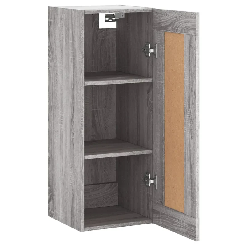 Armoire murale rangement élégante 34,5 x 34 x 90 cm space-saving design contemporain en bois d'ingénierie gris 02_0048961
