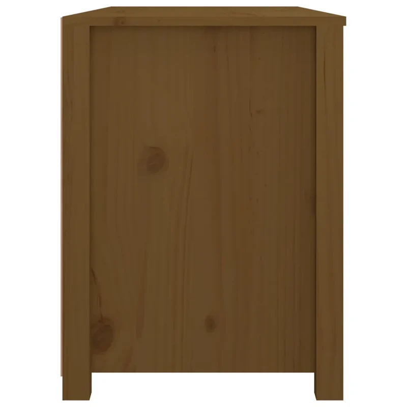 Armoire latérale rustique bois massif rangement pratique 100 x 40 x 54 cm en bois de pin marron miel 02_0048466