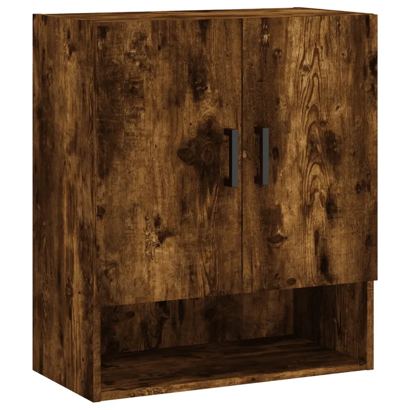 Armoire murale pratique avec grand espace de rangement pour déco moderne 60 x 31 x 70 cm en bois d'ingénierie chêne fumé 02_0048768
