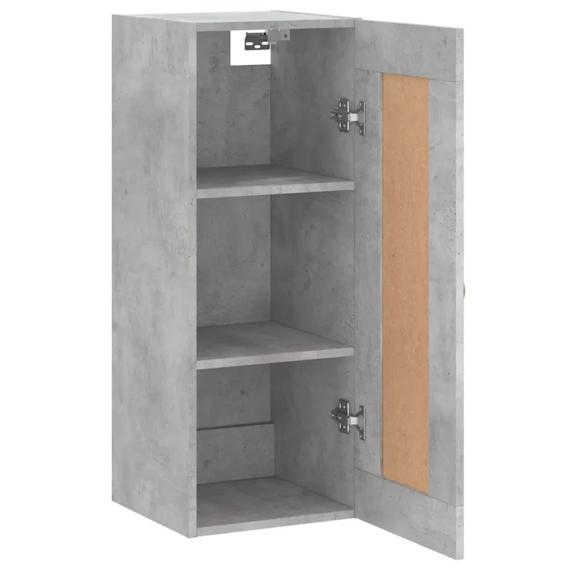 Armoire murale design élégant espace de rangement 34,5 x 34 x 90 cm en bois d'ingénierie gris béton 02_0048940