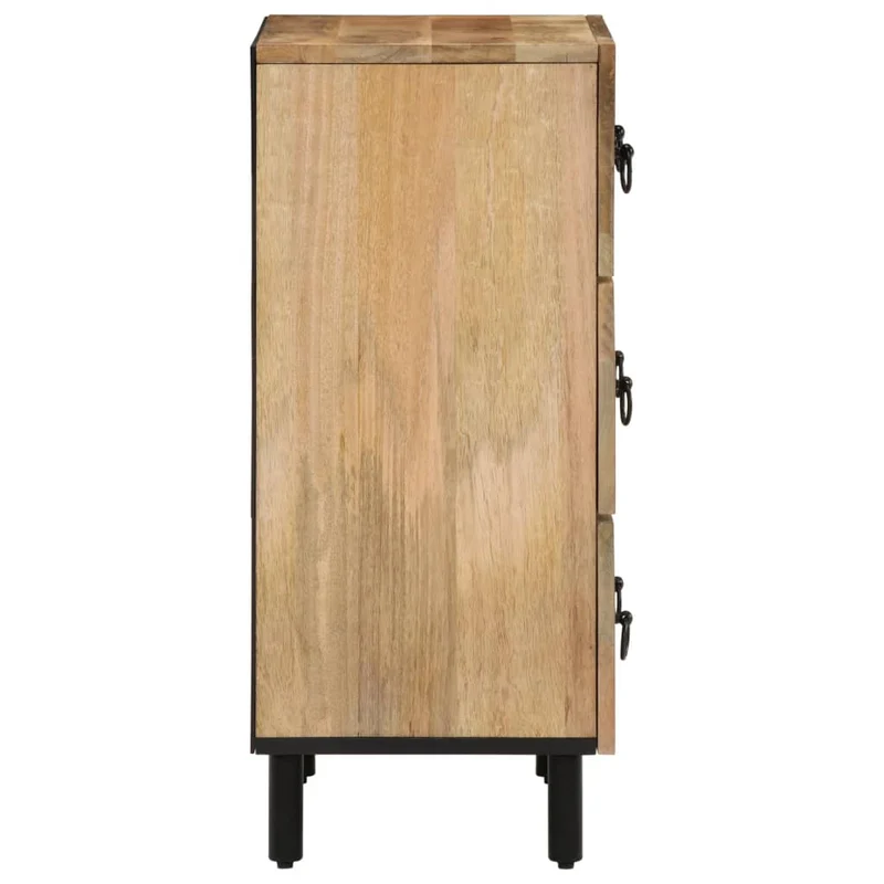 Lot de 3 armoires latérales rétro avec grand espace de rangement 60 x 33 x 75 cm en bois massif de manguier 02_0055510