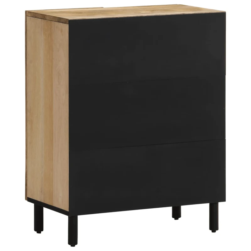 Lot de 3 armoires latérales rétro avec grand espace de rangement 60 x 33 x 75 cm en bois massif de manguier 02_0055510