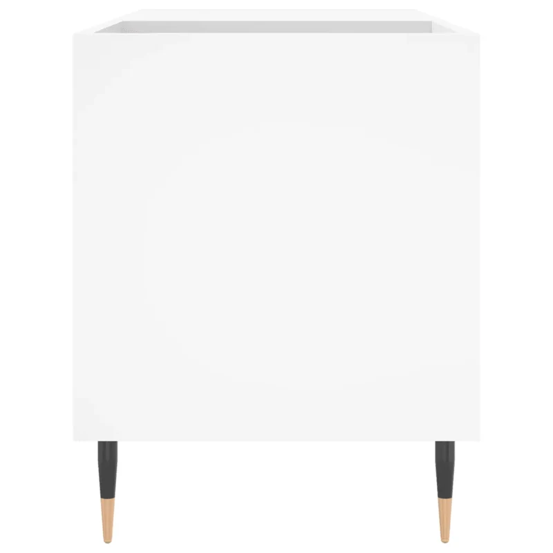 Armoire à disques classique ouverte 85 x 38 x 48 cm grand espace de rangement style industriel en bois blanc 02_0049100