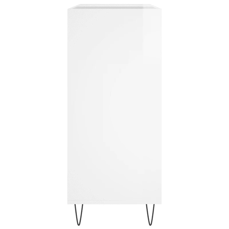 Armoire à disques moderne pratique rangement 84,5 x 38 x 89 cm style industriel en bois d'ingénierie blanc brillant 02_0049169