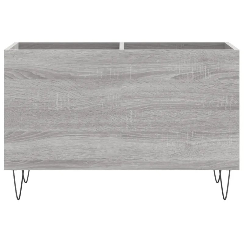 Armoire à disques pratique style industriel rangement 74,5 x 38 x 48 cm en bois d'ingénierie gris 02_0049132