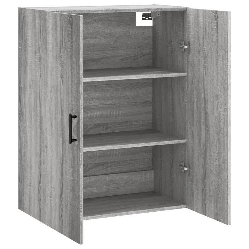 Armoire murale polyvalente design pratique rangement 69,5 x 34 x 90 cm en bois d'ingénierie gris 02_0048590