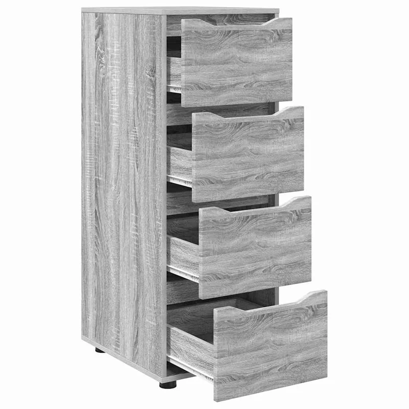 Armoire de rangement rectangulaire fonctionnelle 40 x 48 x 105 cm en bois d'ingénierie gris sonoma 02_0054657