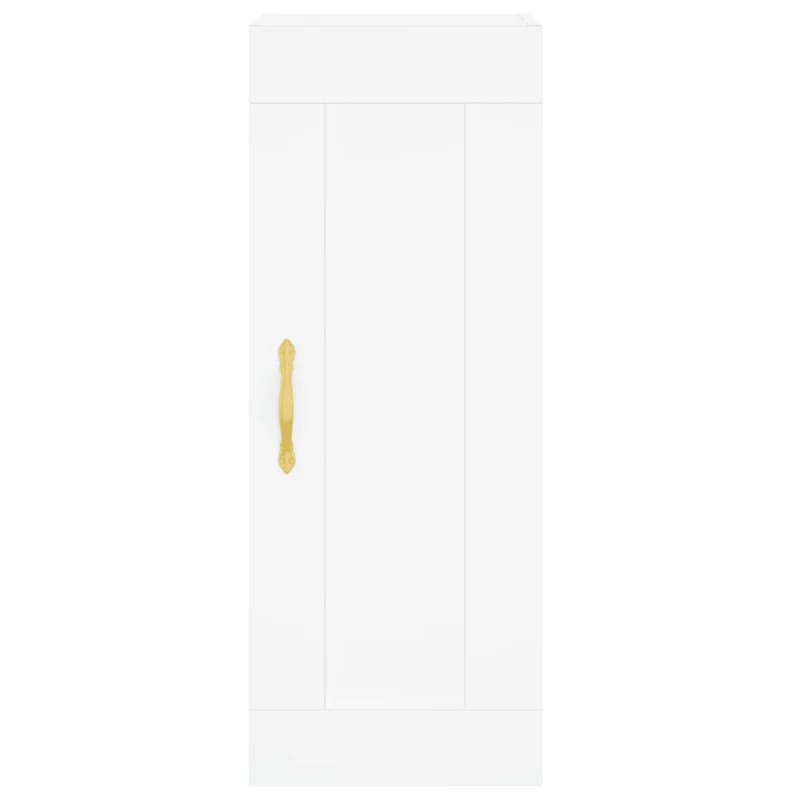 Buffet bahut commode armoire meuble de rangement organisateur cuisine salle de séjour salon haut 34,5 x 34 x 180 cm bois d'ingénierie blanc 02_0032386