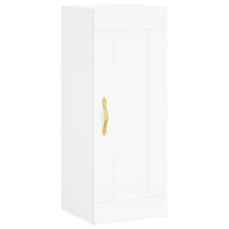 Buffet bahut commode armoire meuble de rangement organisateur cuisine salle de séjour salon haut 34,5 x 34 x 180 cm bois d'ingénierie blanc 02_0032386