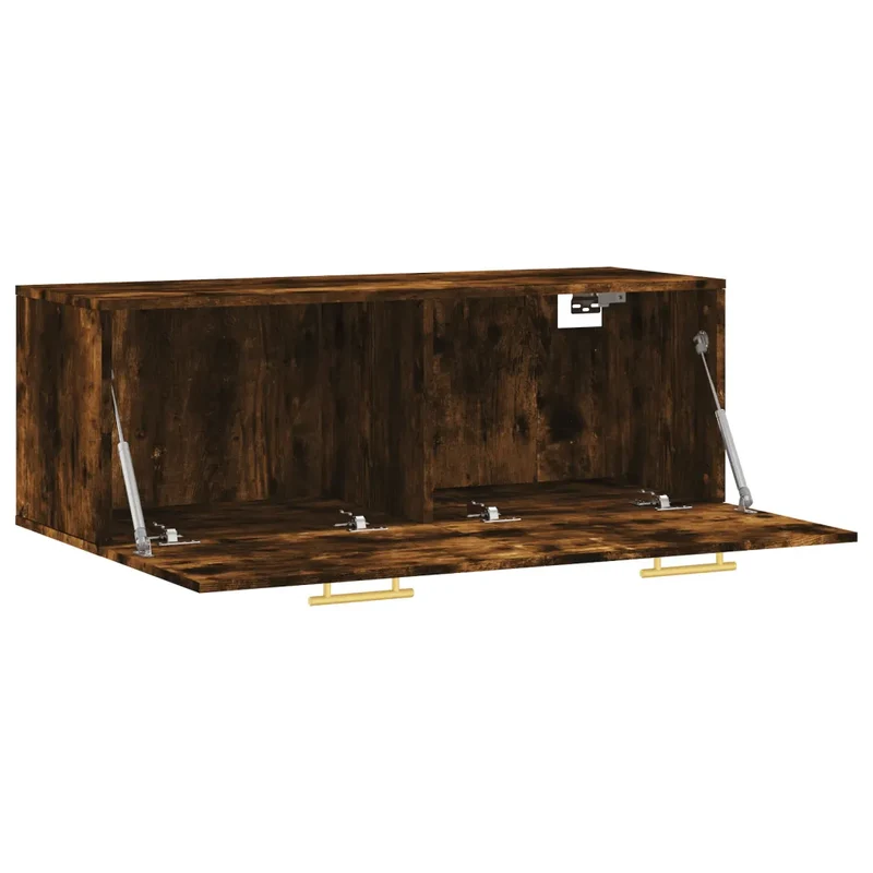 Armoire murale bois d'ingénierie pratique rangement 100 x 36,5 x 35 cm en bois chêne fumé 02_0048881