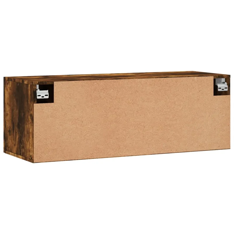 Armoire murale bois d'ingénierie pratique rangement 100 x 36,5 x 35 cm en bois chêne fumé 02_0048881
