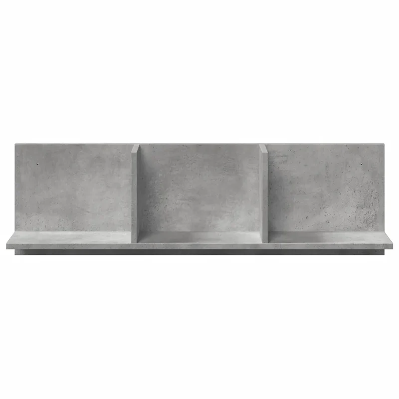 Armoire murale flottante gain de place rangement pratique 100 x 16,5 x 30 cm en bois d'ingénierie gris béton 02_0050589