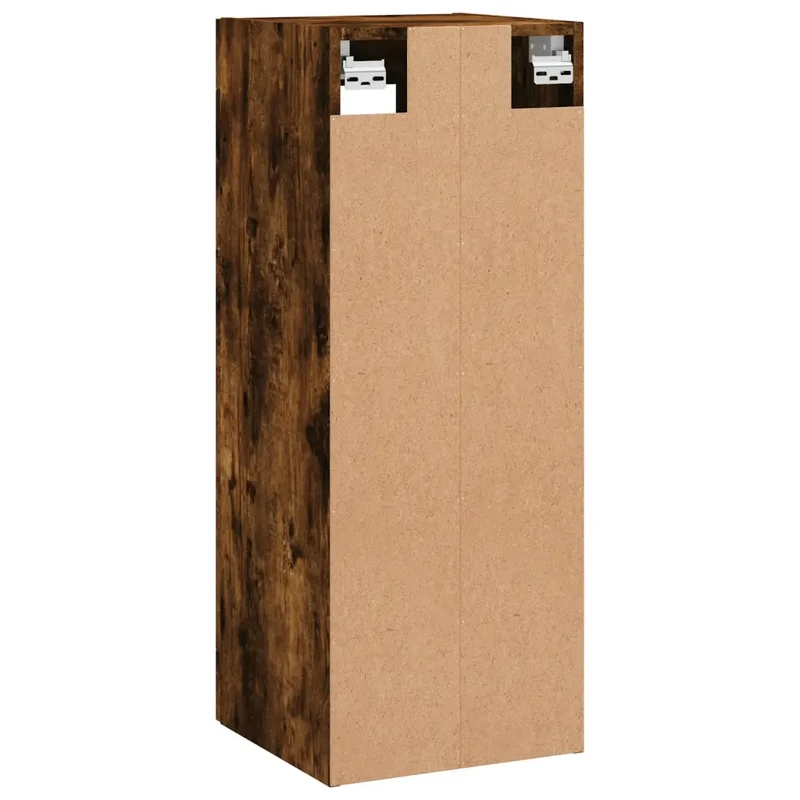 Armoire murale design élégante 34,5 x 34 x 90 cm grand espace rangement en bois d'ingénierie chêne fumé 02_0048688