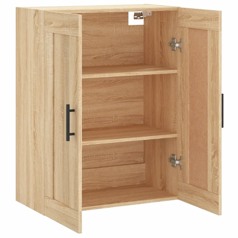 Armoire murale rangement design élégant 69,5 x 34 x 90 cm gain de place salon en bois d'ingénierie chêne sonoma 02_0048933