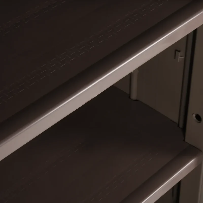 Armoire de rangement polyvalente 65 x 45 x 172 cm avec 4 étagères aspect bois en PP marron 02_0046124