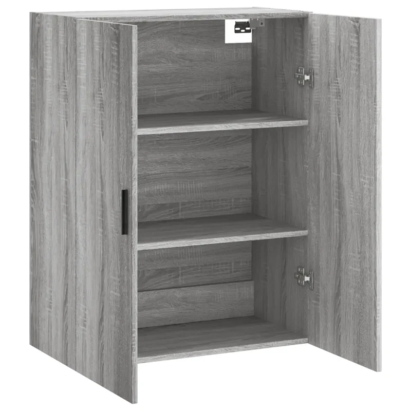 Armoire murale design moderne rangement 69,5 x 34 x 90 cm en bois d'ingénierie gris 02_0048594