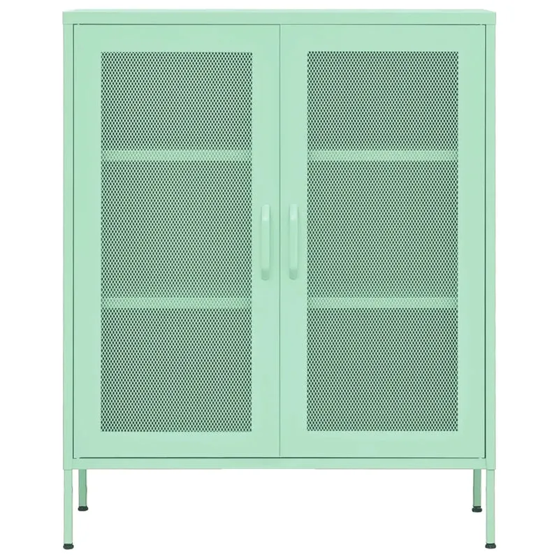 Armoire de rangement design mint moderne 80 x 35 x 101,5 cm avec étagères réglables en acier menthe 02_0046867