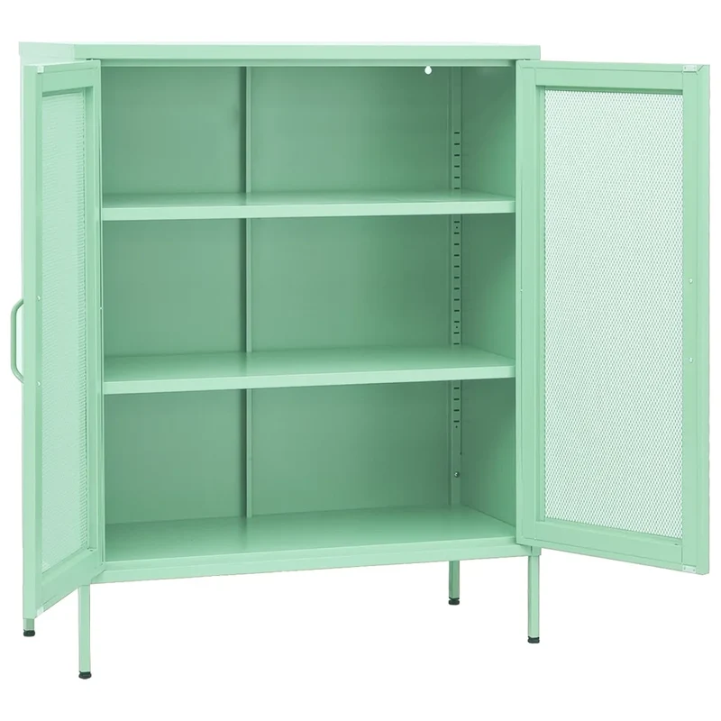 Armoire de rangement design mint moderne 80 x 35 x 101,5 cm avec étagères réglables en acier menthe 02_0046867