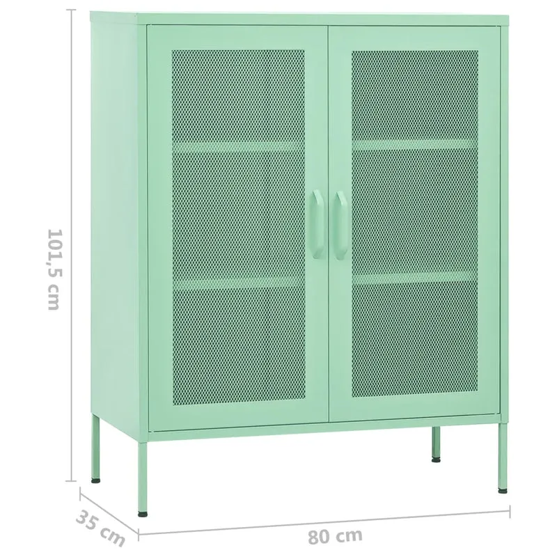 Armoire de rangement design mint moderne 80 x 35 x 101,5 cm avec étagères réglables en acier menthe 02_0046867