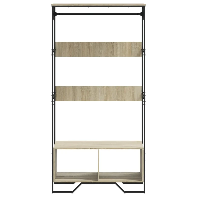 Armoire design minimaliste rangement compact 90 x 50 x 180 cm en bois d'ingénierie chêne sonoma 02_0049584