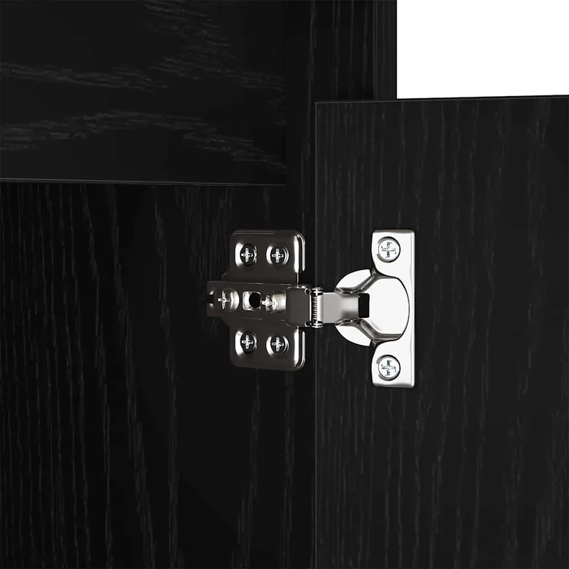 Armoire de chevet LED moderne avec tiroir 38 x 34 x 61 cm ambiance cosy style minimaliste en bois noir 02_0052442