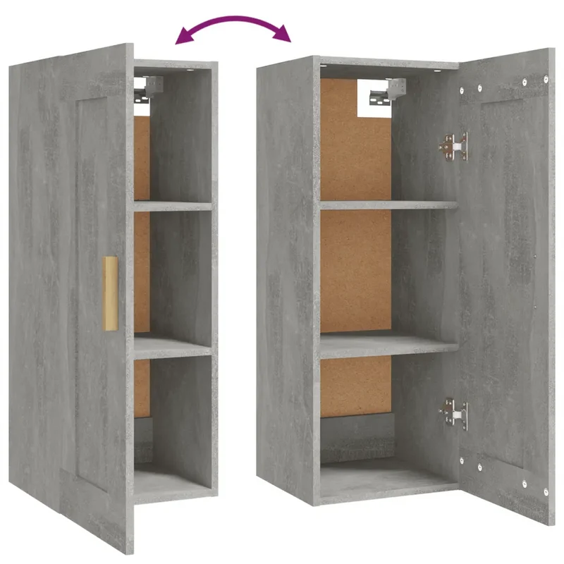 Armoire murale moderne rangement ample 35 x 34 x 90 cm en bois d'ingénierie gris béton 02_0048037