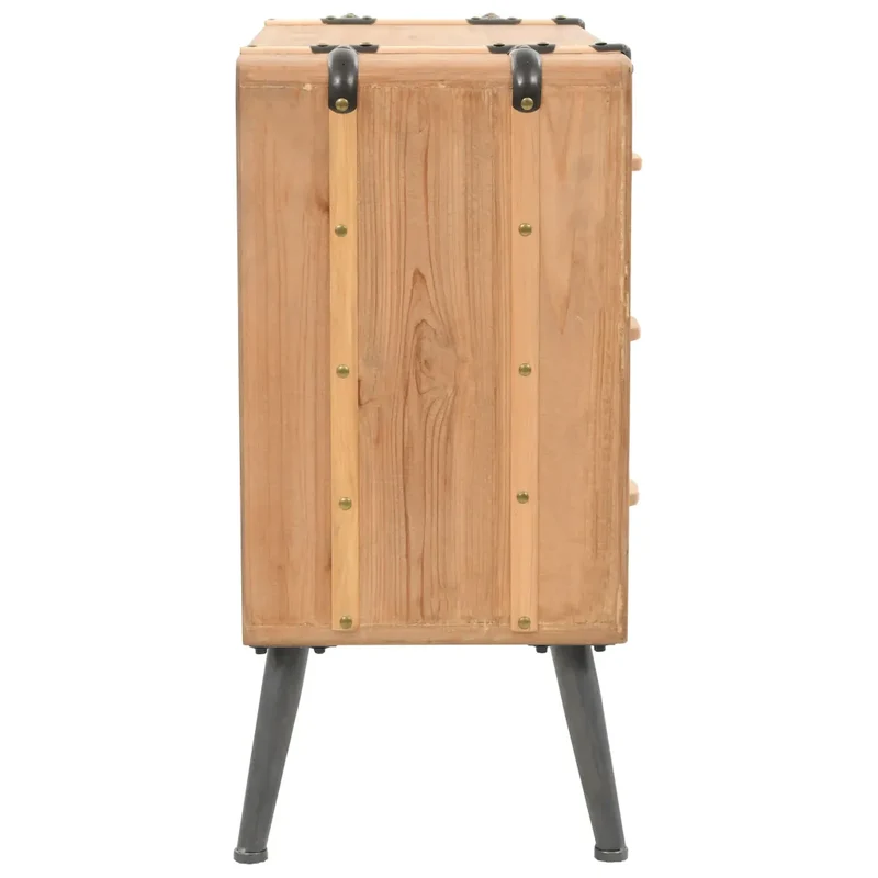 Armoire à tiroirs style rétro rustique chambre salon 91 x 35 x 73 cm avec 6 tiroirs en sapin massif marron 02_0046295