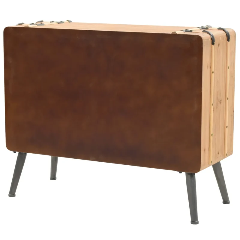 Armoire à tiroirs style rétro rustique chambre salon 91 x 35 x 73 cm avec 6 tiroirs en sapin massif marron 02_0046295