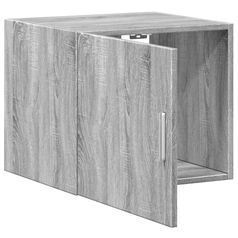 Armoire murale flottante gain de place rangement salon 45 x 42,5 x 40 cm en bois d'ingénierie gris 02_0049491