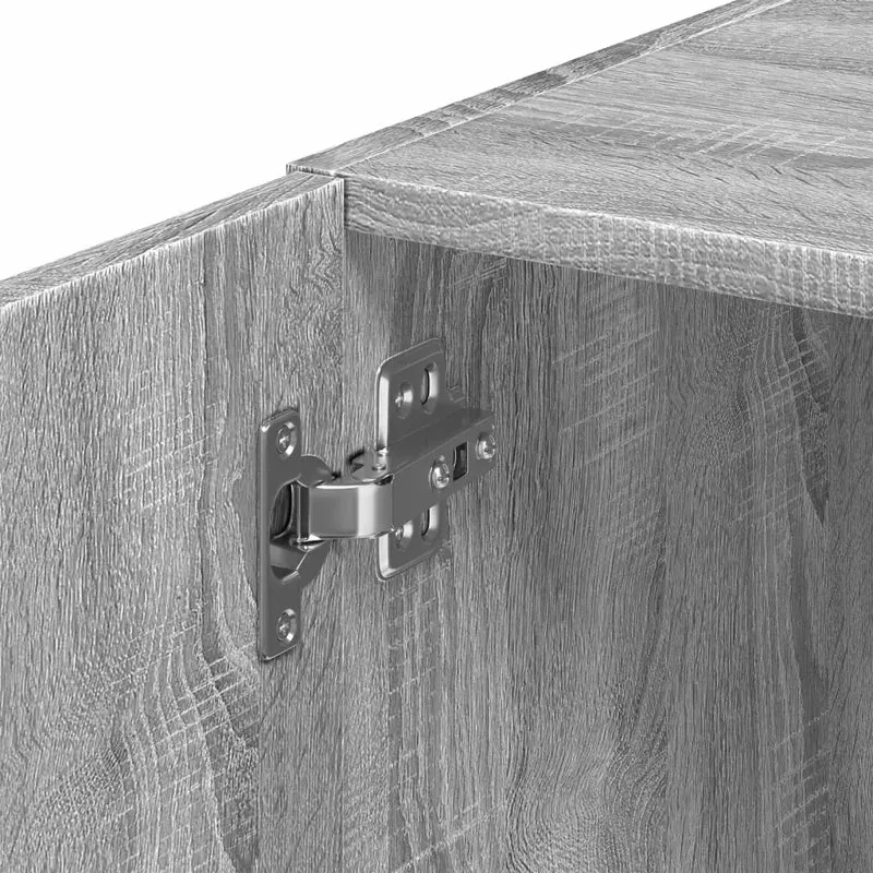 Armoire murale flottante gain de place rangement salon 45 x 42,5 x 40 cm en bois d'ingénierie gris 02_0049491