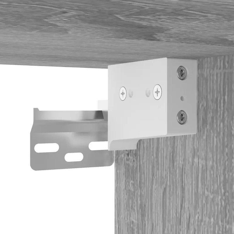 Armoire murale flottante gain de place rangement salon 45 x 42,5 x 40 cm en bois d'ingénierie gris 02_0049491