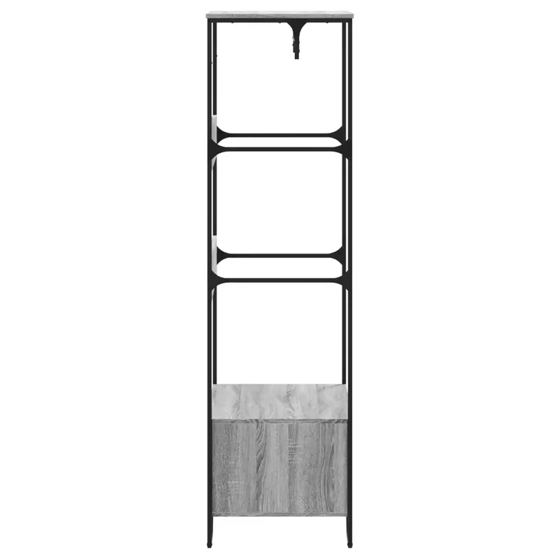 Armoire compacte rangement minimaliste 90 x 50 x 180 cm en bois d'ingénierie gris 02_0049586