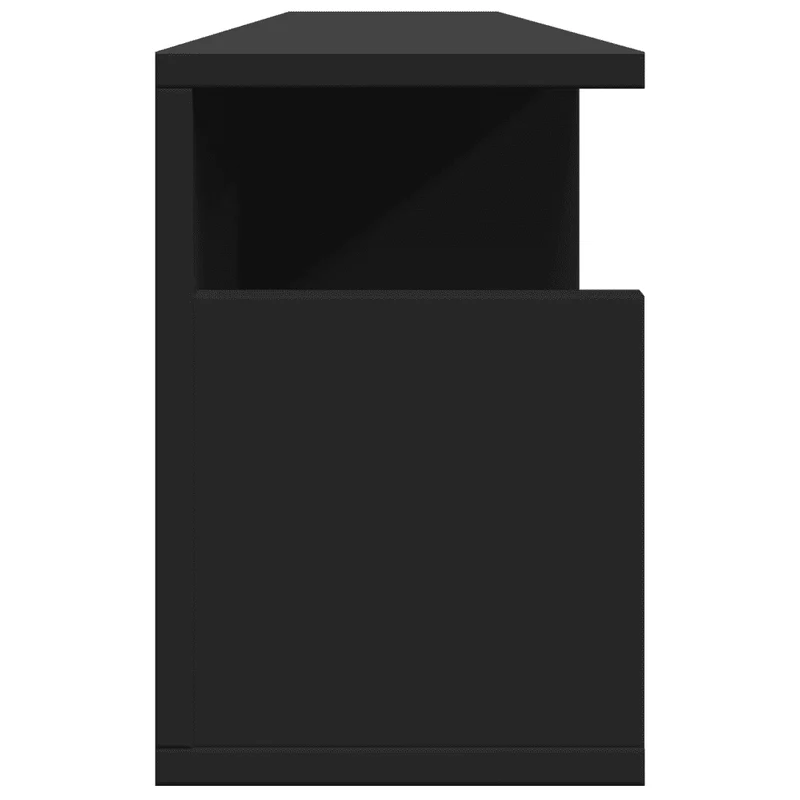 Armoire murale flottante 100 x 20 x 30 cm gain de place pratique moderne en bois d'ingénierie noir 02_0050571