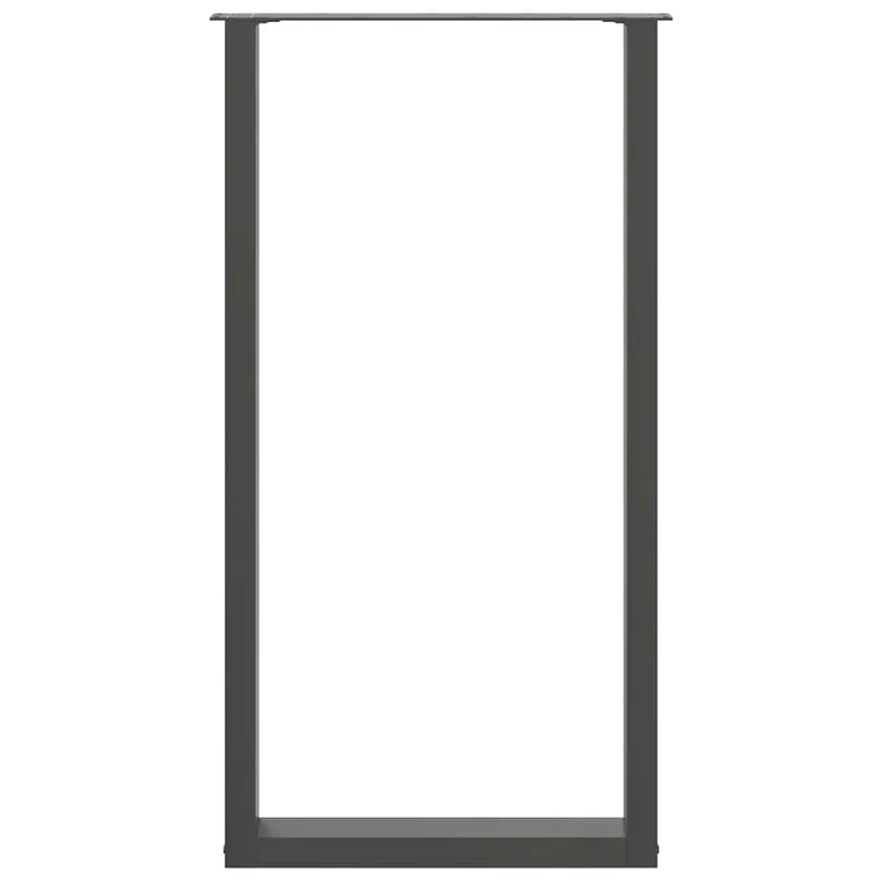 Lot de 2 pieds de table de bar en U réglables 60 x 110 cm design moderne stabilité accrue en acier anthracite 02_0057490