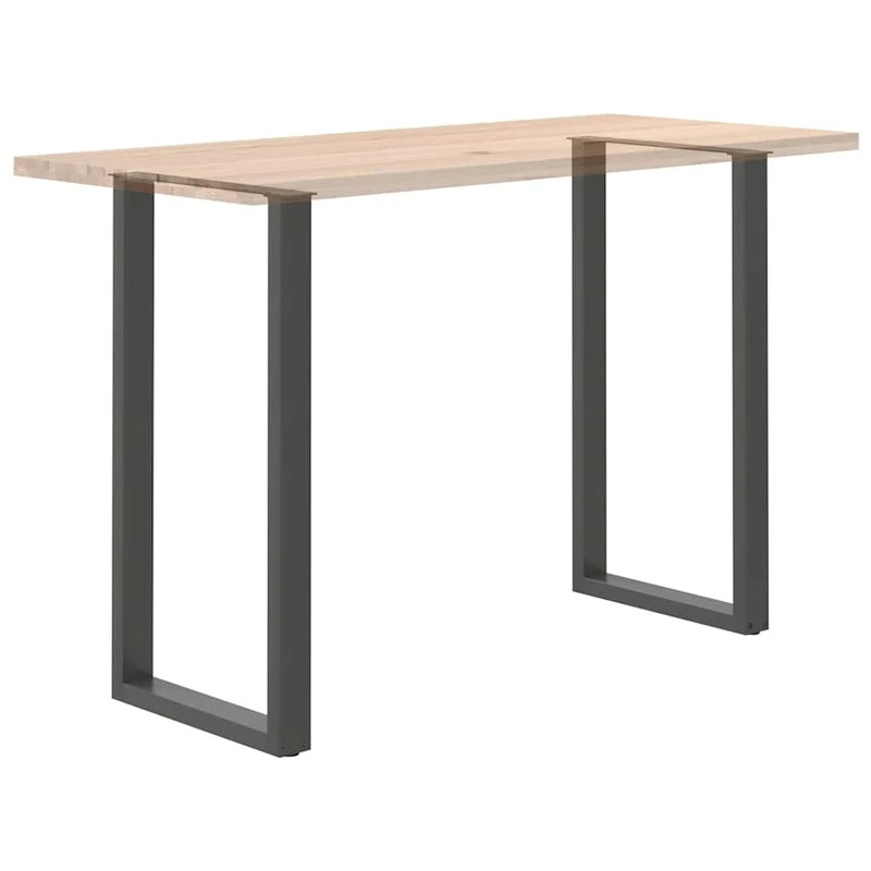 Lot de 2 pieds de table de bar en U réglables 60 x 110 cm design moderne stabilité accrue en acier anthracite 02_0057490