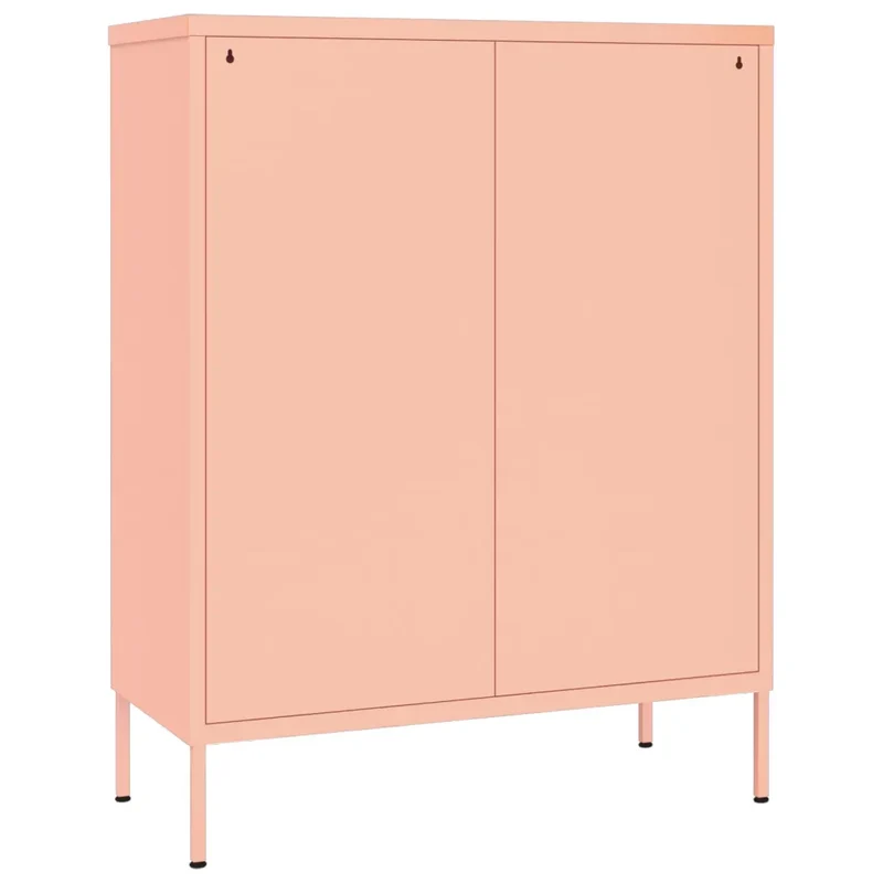 Armoire à tiroirs spacieuse rose 80 x 35 x 101,5 cm avec 6 tiroirs ergonomiques en acier rose 02_0046839