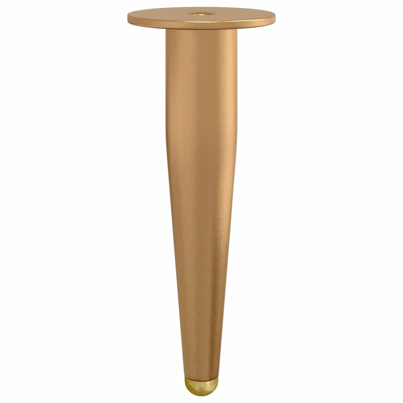 Lot de 12 pieds debout coniques design épuré meuble 98 x 40 mm en fer doré 02_0051994