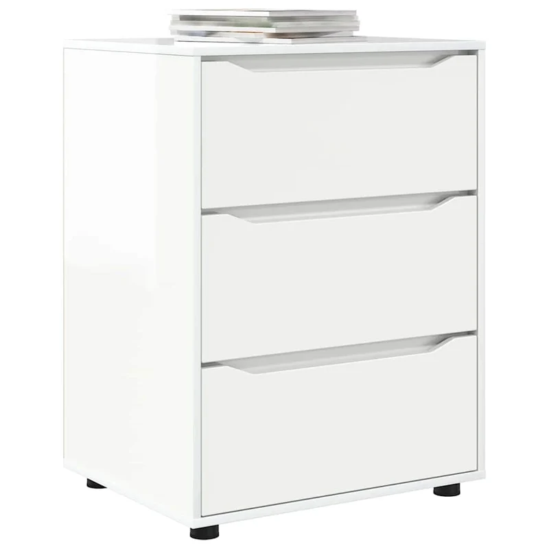 Armoire de rangement avec tiroirs moderne minimaliste 60 x 48 x 81 cm en bois d'ingénierie blanc brillant 02_0054635