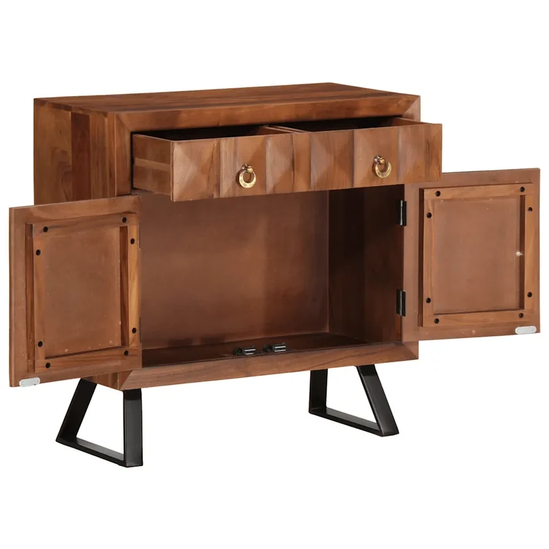 Armoire à tiroirs vintage pratique 70 x 35 x 70 cm grand espace de rangement ambiance rétro en bois acacia 02_0047282